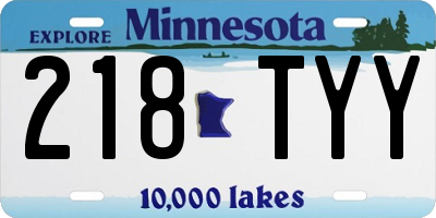 MN license plate 218TYY