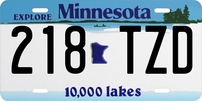 MN license plate 218TZD