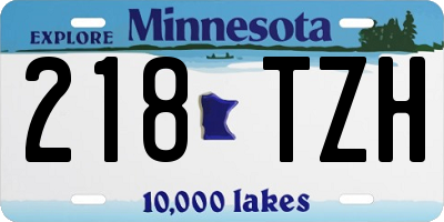 MN license plate 218TZH