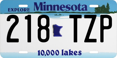 MN license plate 218TZP