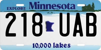 MN license plate 218UAB