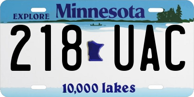 MN license plate 218UAC