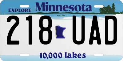MN license plate 218UAD