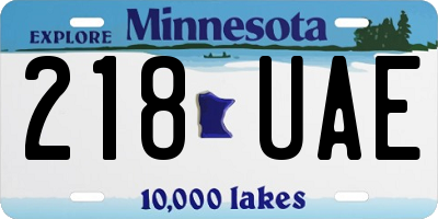 MN license plate 218UAE