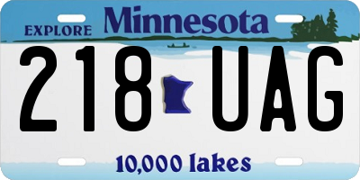 MN license plate 218UAG