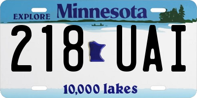 MN license plate 218UAI