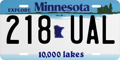 MN license plate 218UAL