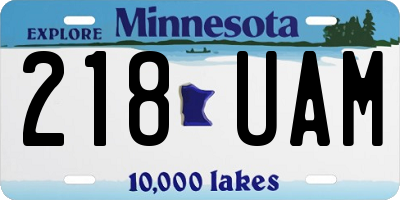 MN license plate 218UAM