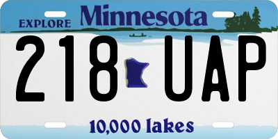 MN license plate 218UAP