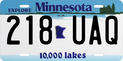 MN license plate 218UAQ