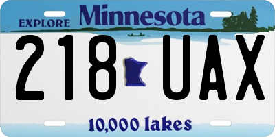 MN license plate 218UAX