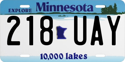 MN license plate 218UAY