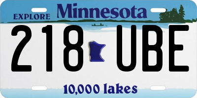 MN license plate 218UBE