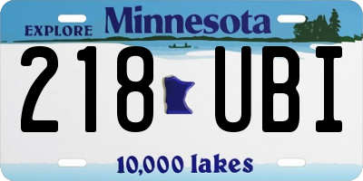 MN license plate 218UBI