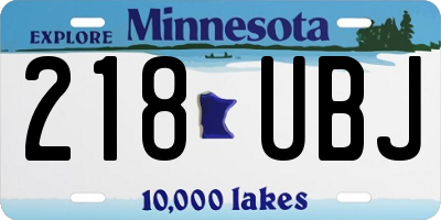 MN license plate 218UBJ
