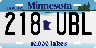 MN license plate 218UBL