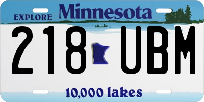 MN license plate 218UBM