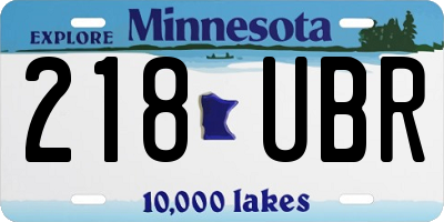 MN license plate 218UBR