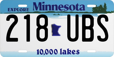 MN license plate 218UBS