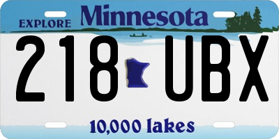 MN license plate 218UBX