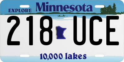 MN license plate 218UCE
