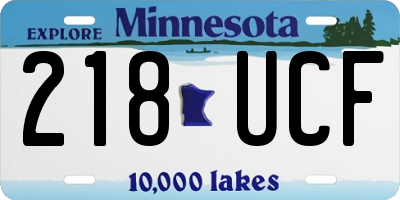 MN license plate 218UCF