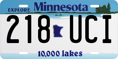 MN license plate 218UCI