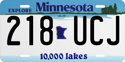 MN license plate 218UCJ