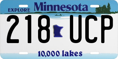 MN license plate 218UCP