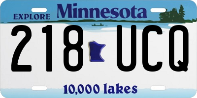 MN license plate 218UCQ