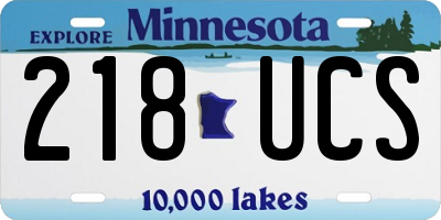 MN license plate 218UCS