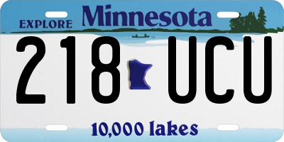 MN license plate 218UCU