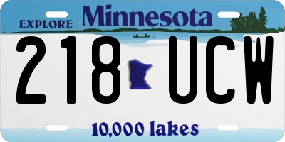 MN license plate 218UCW