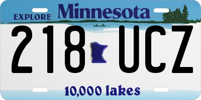 MN license plate 218UCZ