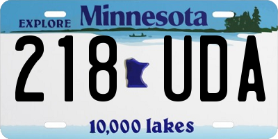 MN license plate 218UDA