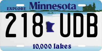 MN license plate 218UDB