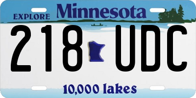 MN license plate 218UDC
