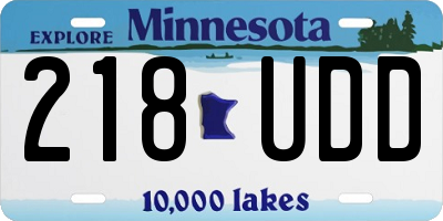 MN license plate 218UDD