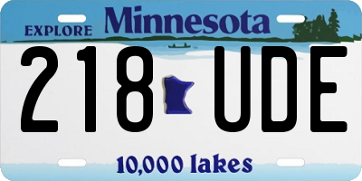 MN license plate 218UDE