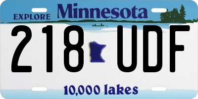 MN license plate 218UDF