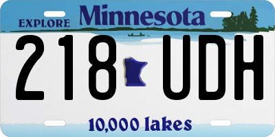 MN license plate 218UDH