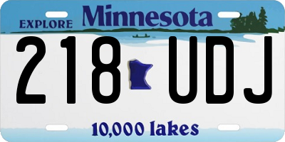 MN license plate 218UDJ