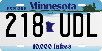 MN license plate 218UDL