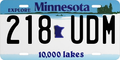 MN license plate 218UDM