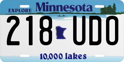 MN license plate 218UDO
