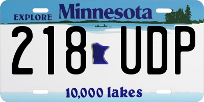 MN license plate 218UDP