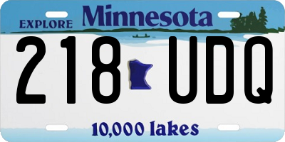 MN license plate 218UDQ