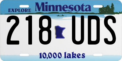 MN license plate 218UDS