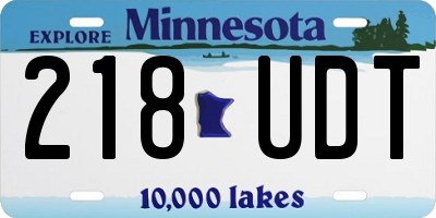 MN license plate 218UDT