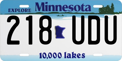 MN license plate 218UDU